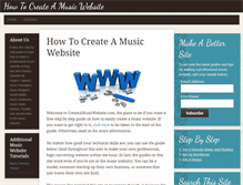 Tablet Screenshot of createamusicwebsite.com